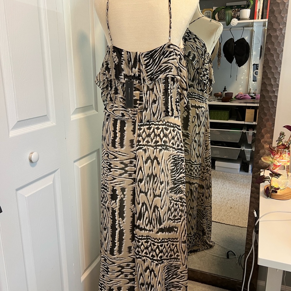 BCBG Black and Tan Maxi Dress